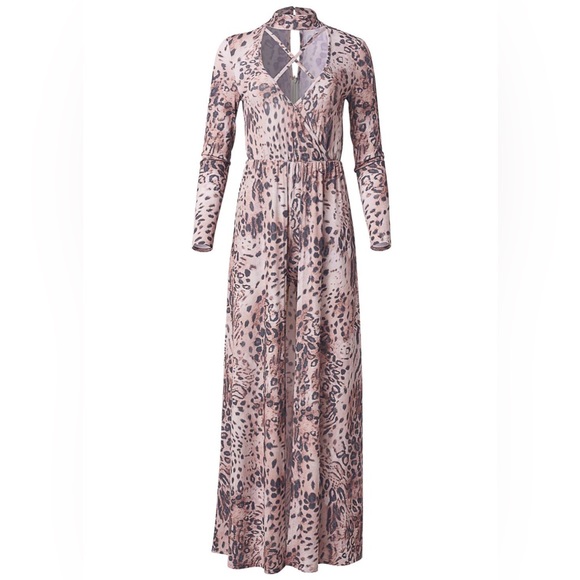 Venus Sexy Long Leopard Romper with Mock Neck and Strappy Detail, NWOT, XS - Picture 4 of 16